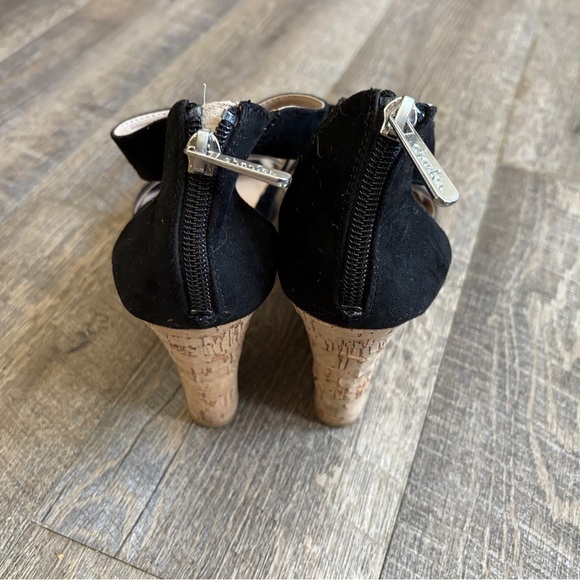 Charles David Black Wedges with Tan Cork Heel - Picture 5 of 6